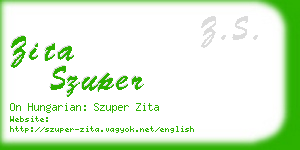 zita szuper business card